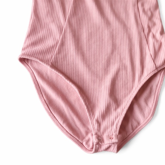 Pink Ribbed Bodysuit - Picture 2 of 4